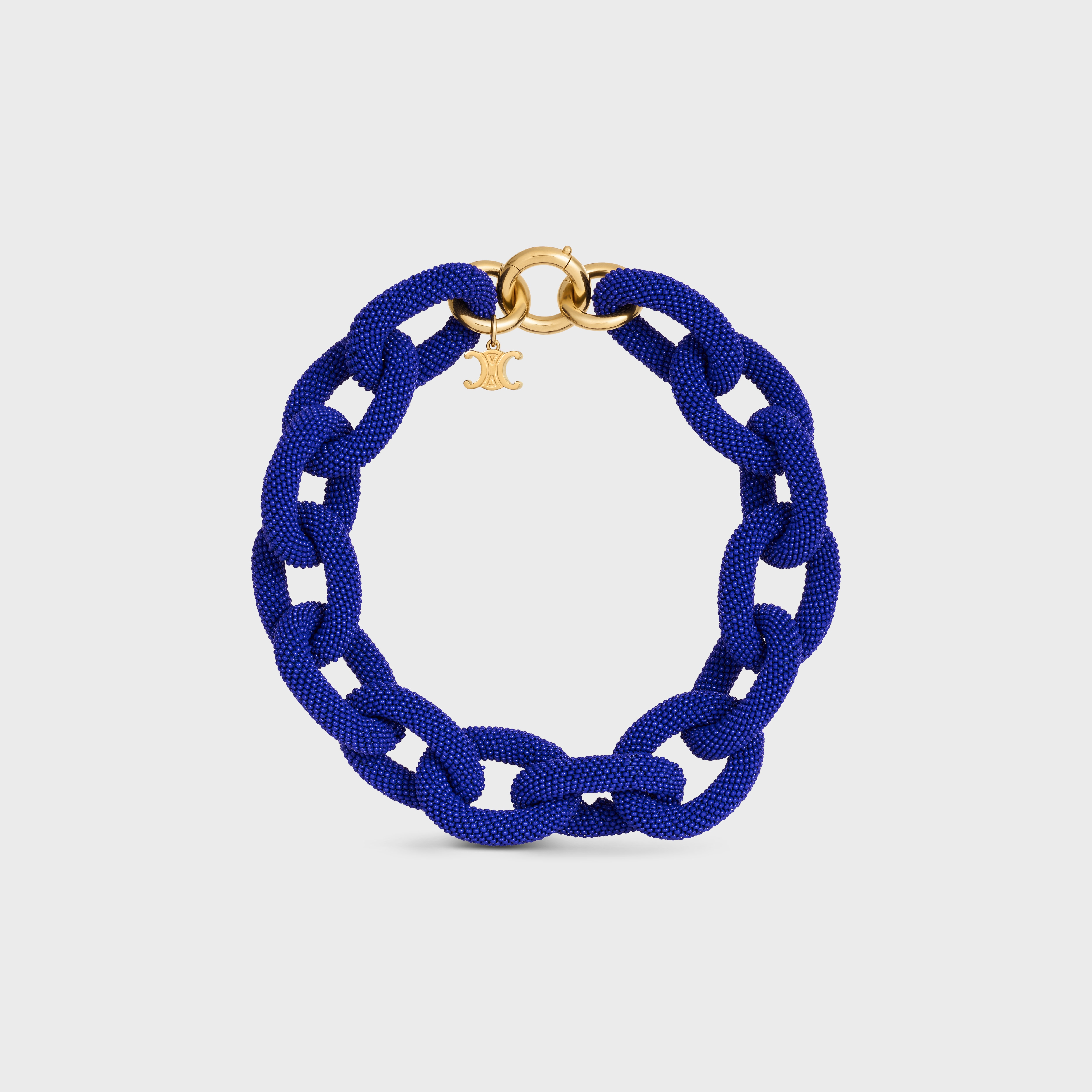 été Celine Links Necklace in Beads and Brass with Gold Finish